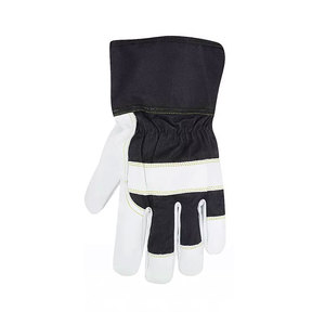 Gants de travail en cuir véritable durables avec poignet réglable, anti-coupure et anti-écrasement, pour une utilisation industrielle et de construction - Product Image 5
