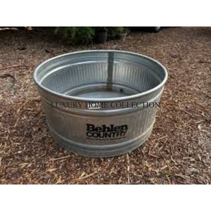 Heavy-gauge Steel Metal Garden Water Tub with Reinforced Bottom for extra Strength and Durability in All Weather Conditions - Product Image 3