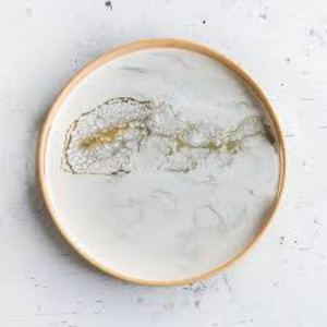 Bandeja de servicio de resina individual hecha a mano, tamaño personalizado para el hogar o el restaurante, para servir cenas, Material MDF - Product Image 2