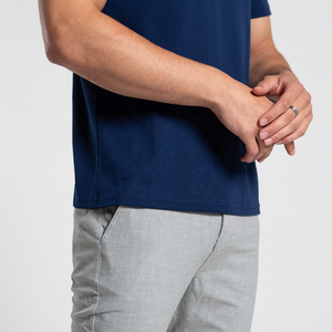 Top Seller 2023 venta al por mayor 100% algodón sólido Anti-Pilling hombres manga corta para Waffle Knit Shirt - Product Image 3