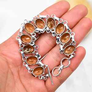 สร้อยข้อมือโทแพซสีน้ำผึ้ง เงินแท้ 925 ทำด้วยมือ เครื่องประดับเงิน สร้อยข้อมือพลอย ของขวัญวันเกิด วันแต่งงาน สำหรับเธอ - Product Image 6