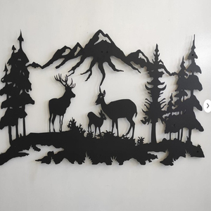 Forma de hoja hecha a mano madera rústica y Metal arte de pared moderno estilo Vintage decoración de pared para sala de estar - Product Image 3