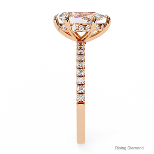 Bague de fiançailles en diamant de laboratoire taillé en poire 3.25 ct bague en diamant CVD en or rose cadeau d'anniversaire pour elle - Product Image 4