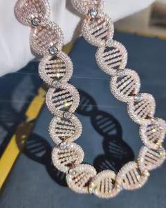 Chaîne à maillons cubains en diamant Mossanite de haute qualité avec des chaînes cubaines Hip Hop en argent pour chaînes de marque unisexes d'Inde - Product Image 1