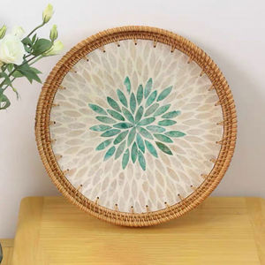 Bandejas decorativas ovaladas de ratán para decoración del hogar, sin asas, para madre de perla, oferta - Product Image 2