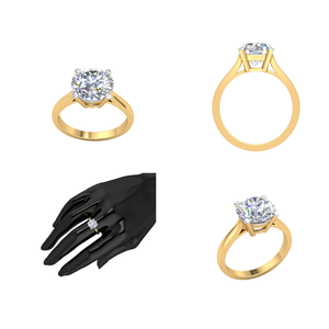 Bague classique élégante en or 18 carats pour femmes 3 Cts VS Clarity Lab Grown EF Color Diamond Jewelry Bague classique luxueuse certifiée IGI - Product Image 2