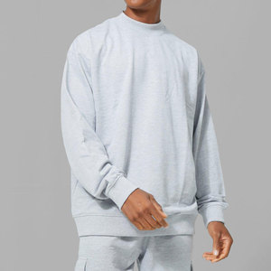 Otoño Invierno Casual algodón hombres tejido Top personalizado 400GSM de gran tamaño francés Terry sudadera Color sólido Streetwear - Product Image 3