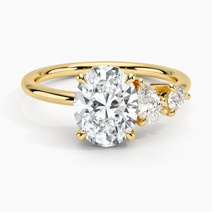 Anillo de Compromiso Asimétrico para Mujer, Joyería Fina de Oro Sólido de Gama Alta, Diamante Crecido en Laboratorio VVS, 14K, al Precio Más Bajo - Product Image 1