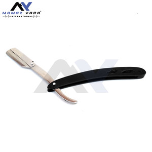 Rasoirs de barbier noirs et argentés, rasoirs droits pour barbe, outil de coupe aiguisé pour des rasages impeccables, système de verrouillage pivotant, personnalisation de la marque - Product Image 5