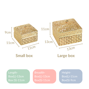 AMBAR EXPORTS Ensemble de 2 boîtes à bijoux vintage en métal doré - Product Image 5