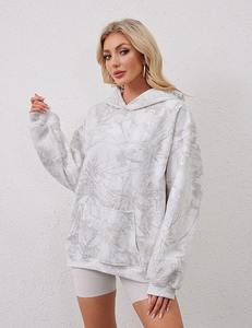 New Camo Luxury <b>Women</b> <b>Hoodies</b> High Quality Cotton <b>Fleece</b> Acid Wash Pullover Heavyweight Streetwear Boxy Fit Winter Autumn - Product Image 3