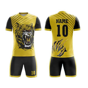 Uniforme de Fútbol Barato al por Mayor, Impresión Digital, 100% Poliéster, Conjunto Completo Personalizado, Secado Rápido, Transpirable, Nombre del Equipo Personalizado, Unisex - Product Image 1