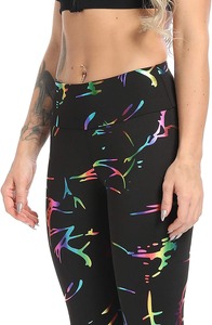 Leggings résille antibactériens taille haute cousus à la mode pour femmes noir transparent - Product Image 4