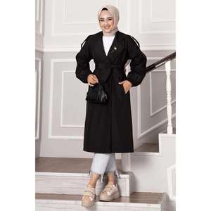 Gabardina abotonada con Charretera negra - Product Image 2