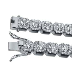 สร้อยข้อมือเทนนิสโลหะเงิน925ชิ้นพร้อมเพชรโมอิส15gm ชุบทองน้ำหนักเบาสำหรับงานปาร์ตี้โอกาสของขวัญ - Product Image 5