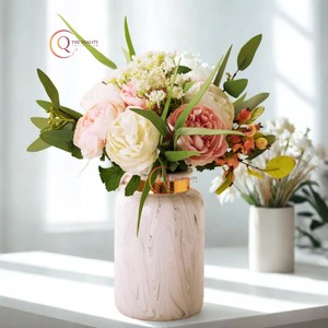 Vase en marbre blanc Pot de fleur affichage de fleurs mariage pendaison de crémaillère cadeau table pièce maîtresse décor décor décor à la maison à coût réduit - Product Image 3