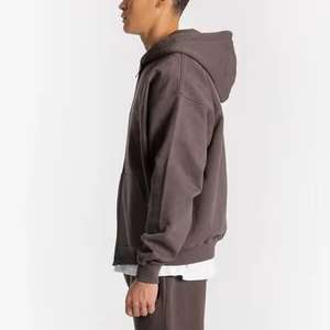High Quality vintage Style <b>Men's</b> Zipper <b>Hoodies</b> 100%Cotton Fleece Streetwear <b>Hoodies</b> with Custom Printing & Embroidery Wholesale - Product Image 4