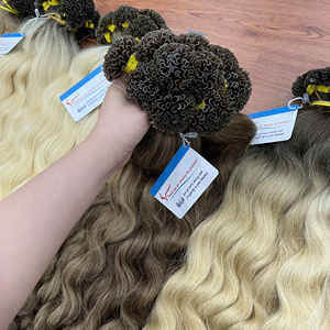 Extensiones de cabello con punta en U de queratina de materia prima virgen vietnamita Cinta preunida de estilo ondulado natural Paquetes de cabello al mejor precio - Product Image 1