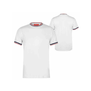 Offre Spéciale hommes été formel soie T-Shirt 100% coton couleur unie sans couture à manches courtes respirant sport course T-Shirts - Product Image 5