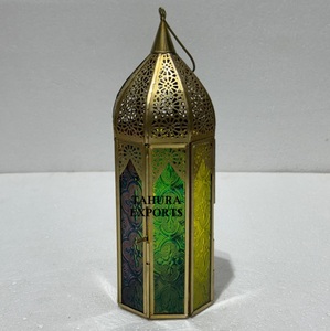 Vintage Inspired <b>Lantern</b> <b>Candle</b> <b>Holder</b> With Glass Panels And Metal Frame Perfect For Creating A Cozy Glow In Any Living Space - Product Image 4