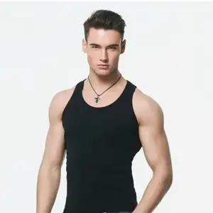 Elastic Sports Tank Top Cheap Plain Men's Tank Tops custom gym name fitness training vest OEM design