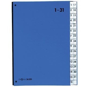 PAGNA Blue Laminated Cardboard/Paper Desk Organizer with 32 Compartments for DIN A4 1-31 for Desktop & <b>Drawer</b> Organization - Product Image 1
