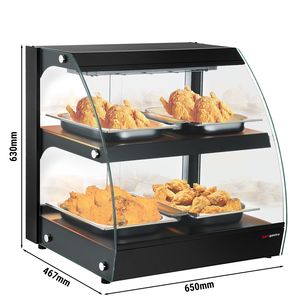 Vitrina Comercial con Calefacción Gastro GGM - Modelo WVNR652S-650mm-560W - con 2 Estantes - Negra - Product Image 2