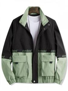 เสื้อแจ็กเก็ตผ้าใบโพลีเอสเตอร์แบบสปอร์ตสำหรับผู้ชายเสื้อบางสำหรับใช้ในชีวิตประจำวันมีซิปแบบสั้นย้อมสีสำหรับเดินป่าและเปลี่ยนสภาพอากาศ - Product Image 2