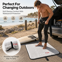 Tapis de change portable en polaire Sherpa, imperméable, pliable, pour l'extérieur, le surf, avec logo personnalisé OEM