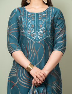 Ensemble Kurti indien décontracté en trois pièces, style A, design imprimé élégant, ensemble Kurti ethnique en trois pièces pour femmes pour un usage quotidien - Product Image 6