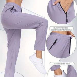 Lightweight Comfortable Breathable Eco-Friendly Quick Dry <b>High</b> Quality Winter Women <b>Trousers</b> Flat <b>Elastic</b> <b>Waist</b> Polyester/Cotton - Product Image 3