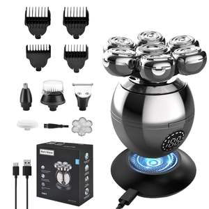 Afeitadora Eléctrica Inalámbrica USB para Hombre, Mini Máquina de Afeitar Rotativa, Recortadora de Vello Nasal y Patillas, Estándar IPX7 - Product Image 4