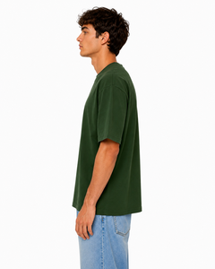 Camiseta Italiana sin Cuello, Verano, Diseño ODM, Tejido de Algodón Resistente de 220 g/m², Corte Cuadrado, para Hombre, Mezcla Perfecta de Comodidad, Verde - Product Image 2