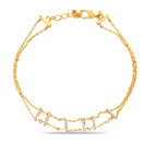 Bracciale in Oro 18K a Doppio Strato con Cristalli, Eleganti Braccialetti dal Tocco Lussuoso - Product Image 4
