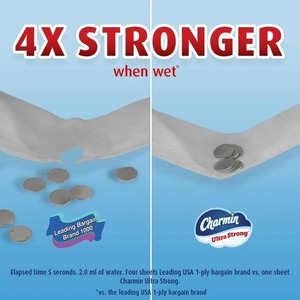 Charmin Ultra Strong 12 Mega <b>Rolls</b> <b>Toilet</b> <b>Paper</b> 242 Sheets 2-3 Ply Soft Flushable Tissue Made of Bamboo and Pulp - Product Image 4