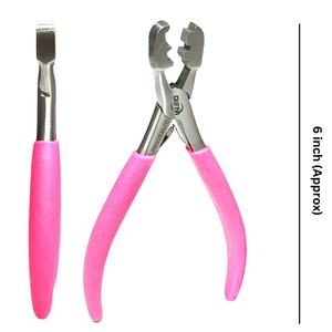 Outil de pose d'extensions de cheveux en acier inoxydable Fusion Bond réutilisable avec logo personnalisé, extensions de cheveux en kératine, pinces à double pointe pré-collées - Product Image 1