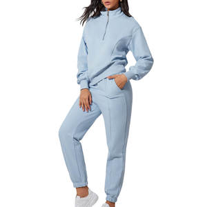 Bonne couture vêtements de sport survêtements d'hiver 2025 logo personnalisé impression respirant polaire coton survêtement pour femmes - Product Image 4