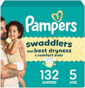Couches Pampers Swaddlers, taille 5 (20-37 lbs), 132 unités, absorbantes, gardent bébé au sec et confortable, sûres pour la peau, couches jetables pour bébé - Product Image 6