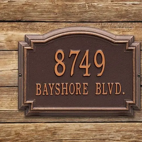 Placa de número de porta granito, placa de endereço de casa personalizada números placa de endereço casa