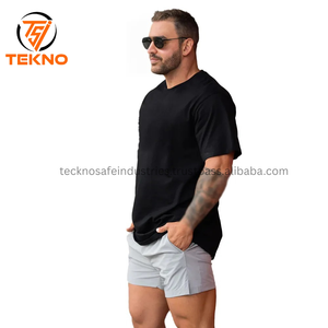 Camiseta de algodón 100% al por mayor de fábrica, 180 Gsm, logotipo impreso personalizado, tela tejida de estilo Formal holgada para hombres, servicio OEM - Product Image 4