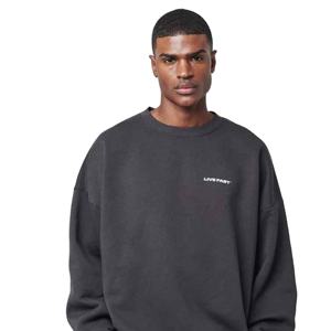 Pull-over à capuche en tricot surdimensionné personnalisé pour hommes Sweat à capuche en tissu tricoté lourd - Product Image 1