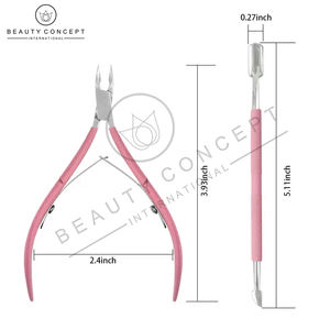 Professional Cuticle Trimmer with Cuticle Pusher Nail Cuticle Remover Nipper Silver Stainless Steel Sharp Blades Manicure Tools - Product Image 2