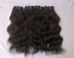 Exportación 100% Raw Sin procesar Remy Virgen India 14 "Raw Temple Extensión de cabello ondulado Máquina doble Trama Proveedor de cabello de un solo donante - Product Image 1