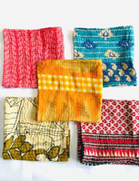 Ensemble de serviettes en tissu Kantha brodé à la main, multicolores, en coton, pour la table, la cuisine, la décoration, réutilisables, pour les fêtes, pour la maison