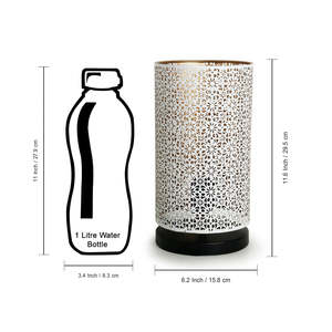 Lampe de table en fer écologique de 13 pouces en forme de rectangle gravé à la main pour une décoration intérieure festive comme Diwali - Product Image 5