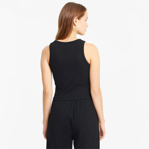 Nuevo Top corto sin mangas para mujer, ropa informal alta de Color sólido, camiseta sin mangas de punto acanalada ajustada para mujer, camisetas sin mangas con logotipo personalizado - Product Image 3