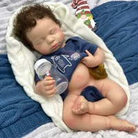 Poupée reborn LouLou de 20 pouces, corps entier en silicone, cheveux bouclés faits à la main, poupée nouveau-né, cadeau pour le Nouvel An et la fête des enfants
