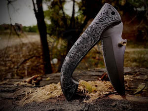 มีดพับปลอกหนังและด้ามจับทำด้วยมือทำจากสเตนเลสงาน D2ออกแบบได้ตามที่ต้องการ - Product Image 5