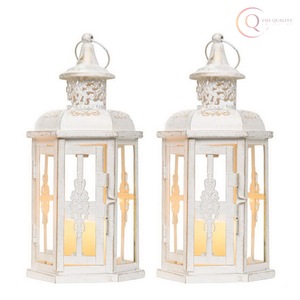 Lanterne porte-bougie en métal de luxe pour la décoration de table et de jardin |   Crée une atmosphère chaleureuse et conviviale - Product Image 6