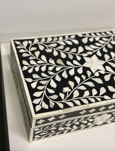 Nouvel arrivage Boîte décorative de rangement pour accessoires Boîte de rangement pour bijoux en incrustation d'os polyvalente à prix raisonnable - Product Image 3